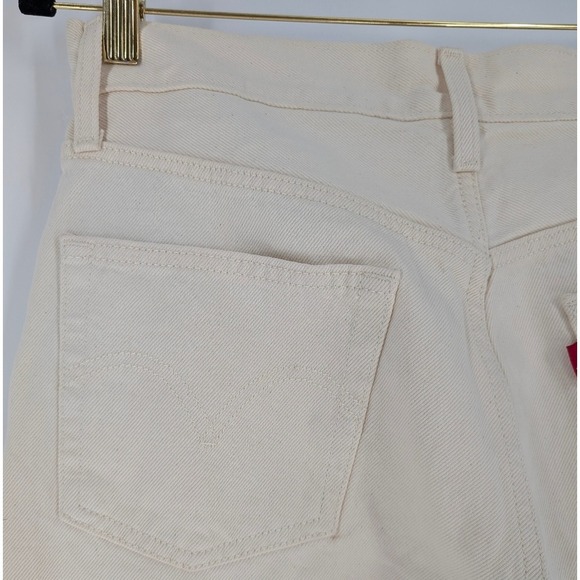 Levis 501 Original Butterfly High Rise Straight Leg Jeans Off White W27 L28 - Picture 7 of 14